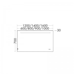BB Leuchtspiegel (SIIX080) Lin20, 30x800x700, Melamin