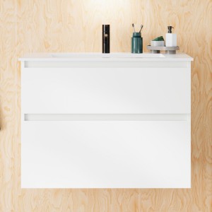 Burgbad Lin20 Mineralguss-Waschtisch inkl. Waschtischunterschrank 082 (SGHT082) PG3 Mehrfachlackierung HGL