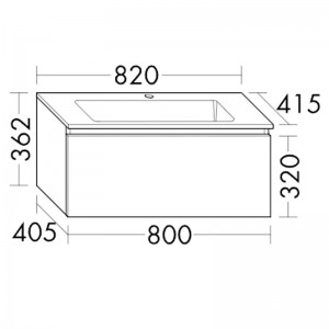 Burgbad Lin20 Mineralguss-Waschtisch inkl. Waschtischunterschrank 082 (SGVW082) PG1 Melamin