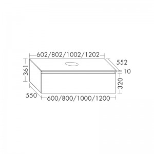 Burgbad Lin20 Waschtischunterschrank 120 (WXYI120) PG3 Mehrfachlackierung HGL