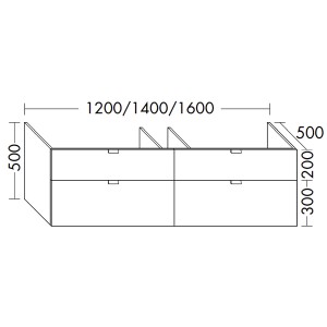 Burgbad rc40 System Waschtischunterschrank passend zu Konsolenplatten 120 (WWRW120) PG2
