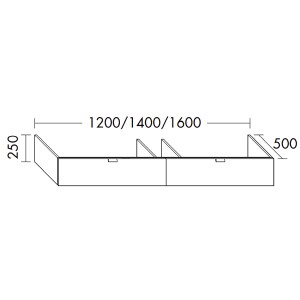 Burgbad rc40 System Waschtischunterschrank passend zu Konsolenplatten 140 (WWRU140) PG2