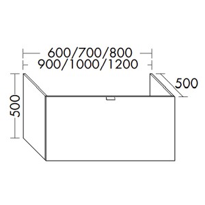 Burgbad rc40 System Waschtischunterschrank passend zu Konsolenplatten (WWNV080)PG1