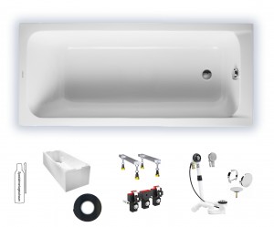 Duravit D-Code 1700x750mm, 700100000000000, Badewanne Einbauversion, Ablauf Fußbereich, weiß