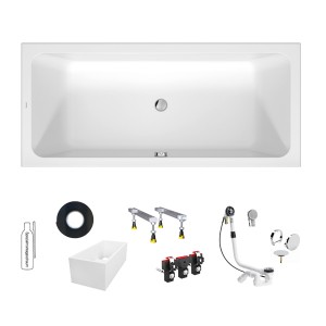 Duravit D-Code 2.0 Badewanne 1800x800mm Einbauversion 2 Rückenschrägen Innentiefe 450mm reduzierte Randhöhe von 25mm Weiß 700672000000000