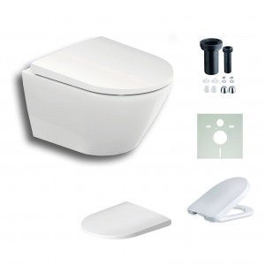 Duravit D-Neo wandhängendes Tiefspül-WC Compact rimless, Wondergliss, weiß 25880900001