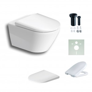 Duravit D-Neo wandhängendes Tiefspül-WC rimless, Wondergliss, weiß 25770900001