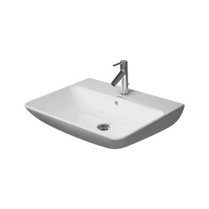 Duravit Waschtisch ME by Starck 650 mm mit ÜL, mit HLB, 1 HL, weiß WonderGliss