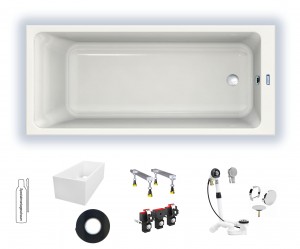 Duscholux Prime-Line 1800x750x450 Rechteck Badewanne weiß 615261000001