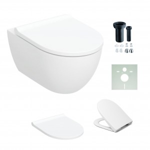 Geberit Acanto wandhängendes Tiefspül-WC mit KeraTect Beschichtung, weiß 502774008