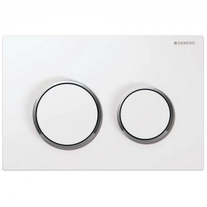 Geberit Betätigungsplatte Kappa21, für 2-Mengen-Spülung, Weiß / Glanzchrom / Weiß