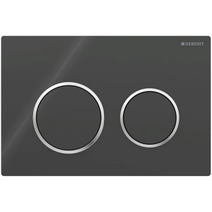 Geberit Betätigungsplatte Omega20, für 2-Mengen-Spülung, Schwarz / Glanzchrom / Schwarz