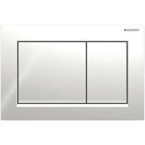 Geberit Betätigungsplatte Omega30, für 2-Mengen-Spülung, Glanzchrom / Mattchrom / Glanzchrom