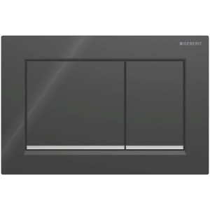 Geberit Betätigungsplatte Omega30, für 2-Mengen-Spülung, Schwarz / Glanzchrom / Schwarz