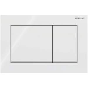 Geberit Betätigungsplatte Omega30, für 2-Mengen-Spülung, Weiß / Glanzchrom / Weiß