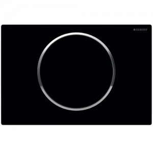Geberit Betätigungsplatte Sigma10, für Spül-Stopp-Spülung, schwarz/glanzchrom