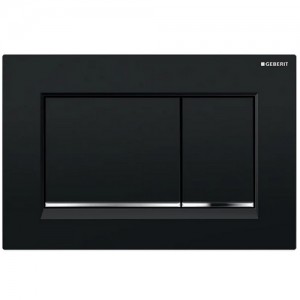Geberit Betätigungsplatte Sigma30, für 2-Mengen-Spülung schwarz / glanzchrom / schwarz