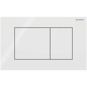 Geberit Sigma 40 BetPl., für 2-Mengen-Spülung Square, Glas, weiß