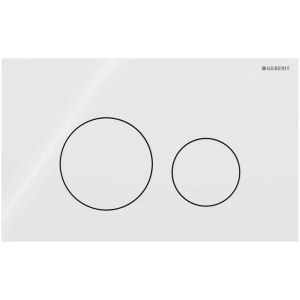 Geberit Sigma 40 BetPl., für 2-Mengen-Spülung Round, Glas, weiß