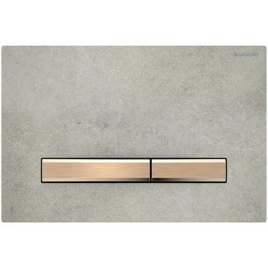 Geberit Betätigungsplatte Sigma50 für 2-Mengen-Spülung, Betonoptik, Metallfarbe rotgold