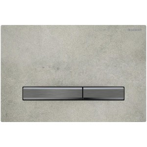 Geberit Betätigungsplatte Sigma50 für 2-Mengen-Spülung, Betonoptik, Metallfarbe schwarzchrom