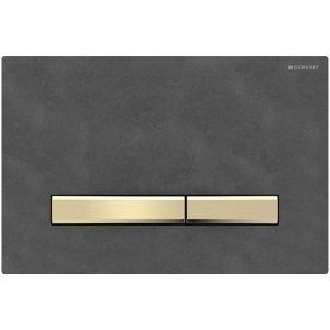 Geberit Betätigungsplatte Sigma50 für 2-Mengen-Spülung, Mustang Schiefer, Metallfarbe Messing