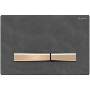 Geberit Betätigungsplatte Sigma50 für 2-Mengen-Spülung, Mustang Schiefer , Metallfarbe rotgold