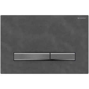Geberit Betätigungsplatte Sigma50 für 2-Mengen-Spülung, Mustang Schiefer, Metallfarbe schwarzchrom