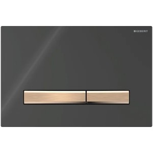 Geberit Betätigungsplatte Sigma50 für 2-Mengen-Spülung, Schwarz, Metallfarbe rotgold