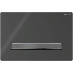 Geberit Betätigungsplatte Sigma50 für 2-Mengen-Spülung, Schwarz, Metallfarbe schwarzchrom
