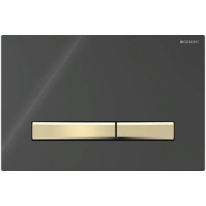 Geberit Betätigungsplatte Sigma50 für 2-Mengen-Spülung, Schwarz, Metallfarbe Messing
