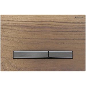 Geberit Betätigungsplatte Sigma50 für 2-Mengen-Spülung, Metallfarbe schwarzchrom: schwarzchrom, Nussbaum amerikanisch 