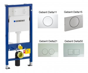 Geberit Duofix Basic UP100 Element inkl. Wandanker  mit Delta UP-SPK 12 cm,  passende Betätigungsplatten zur Auswahl 458103001