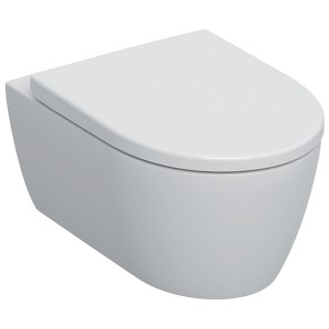 GE iCon Set Wand-WC mit WC-Sitz, Rimfree Tiefspüler, geschl., T:53cm, weiß matt