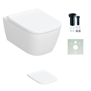 Geberit iCon Wand-WC-Tiefspüler, geschlossen TurboFlush, T:53cm, weiß, KeraTect 503162008