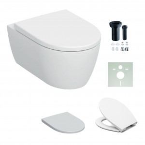 Geberit iCon wandhängendes Tiefspül-WC mit KeraTect Beschichtung, weiß 503045008