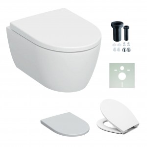 Geberit iCon wandhängendes Tiefspül-WC verkürzt mit KeraTect Beschichtung, weiß 503048008