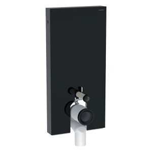 Geberit Monolith Plus Sanitärmodul f. SWC 101cm, Glas schwarz / alu. schwarzchrom