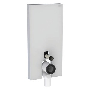 GE Monolith Plus Sanitärmodul für SWC 101cm, Glas weiß / Aluminium gebürstet