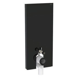 Geberit Monolith Plus Sanitärmodul f. SWC 114cm, Glas schwarz / alu. schwarzchrom