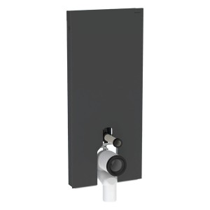 GE Monolith Plus Sanitärmodul für SWC 114cm, Glas schwarz /schwarz Alu. gebü.