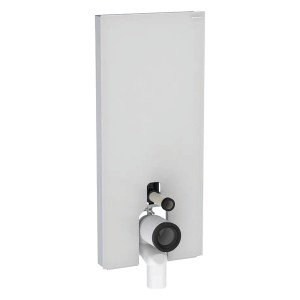 GE Monolith Plus Sanitärmodul für SWC 114cm, Glas weiß / Aluminium gebürstet