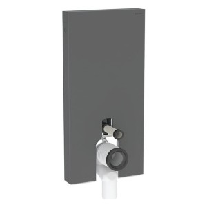 GE Monolith Sanitärmodul für Stand-WC 101cm, Glas schwarz /schwarz Alu. gebü.
