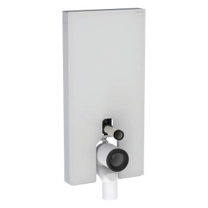 GE Monolith Sanitärmodul für Stand-WC 101cm, Glas weiß / Aluminium gebürstet