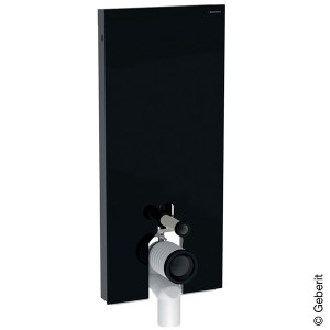 Geberit Monolith Sanitärmodul für Stand-WC 114cm Glas schwarz, Alu. schwarzchrom