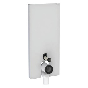 GE Monolith Sanitärmodul für Stand-WC 114cm, Glas weiß / Aluminium gebürstet