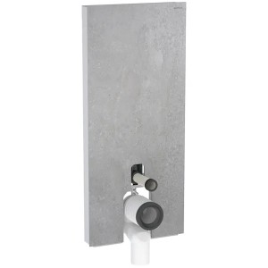 Geberit Monolith Sanitärmodul für Stand-WC 114cm, Steinzeug Betonoptik, Aluminium
