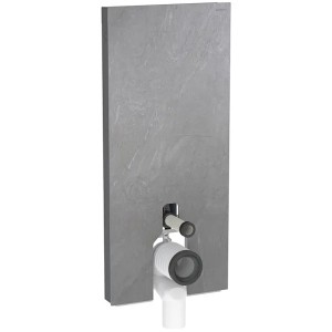 Geberit Monolith Sanitärmodul für Stand-WC 114cm Steinzeug Schieferoptik, Alu.