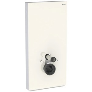 Geberit Monolith Sanitärmodul für Wand-WC 101cm, Glas sand-grau, Aluminium