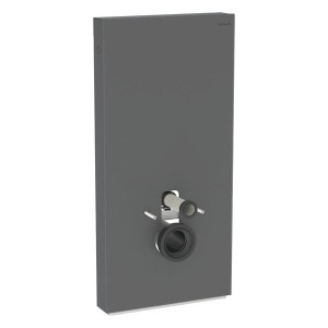 GE Monolith Sanitärmodul für Wand-WC 101cm, Glas schwarz /schwarz Alu. gebü.